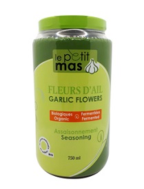 Fleurs d'ail fermentées dans l'huile -  Format 750 ml - Le Petit Mas - Fleurs d'ail fermentées biologiques et conventionnelles | Le Petit Mas (producteur d'ail) 