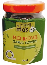 Fleurs d'ail fermentées dans l'huile -  Format 190 ml - Le Petit Mas - Fleurs d'ail fermentées biologiques et conventionnelles | Le Petit Mas (producteur d'ail) 